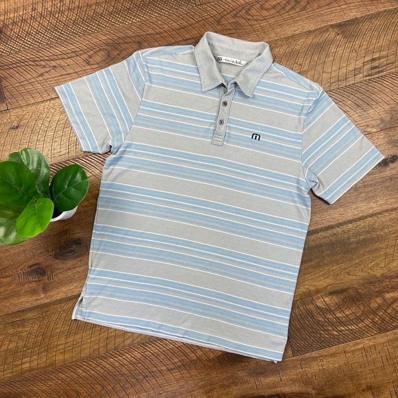 Travis Mathew Other - TRAVIS MATHEW blue gray stripe golf polo xl white